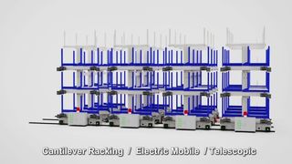 Scaffalature cantilever mobili elettriche telescopiche