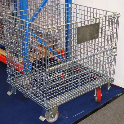 B05: Contenitore di maglia di filo galvanizzato Cage di stoccaggio pieghevole Contenitore di filo galvanizzato