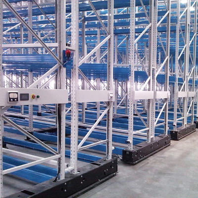 Scaffale per pallet mobile elettrico Scaffalature per magazzino di tipo guidato su binario laterale