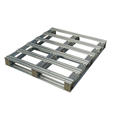 A08: pallet in acciaio a due piani per lo stoccaggio in magazzino pallet in metallo ad angolo destro