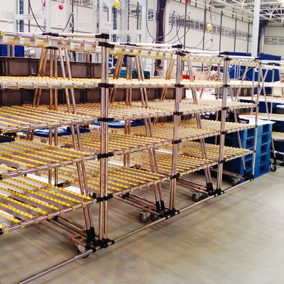 Legatura di alluminio Pipe magre Rack di flusso di materiale Cartone Rack di flusso Rack di gravità Rack a rulli Magazzino Rack di stoccaggio