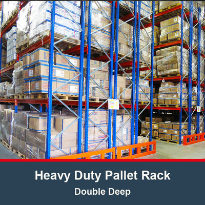 Scaffale per pallet a doppia profondità per impieghi gravosi Scaffale per pallet selettivo Scaffale a travi per pallet