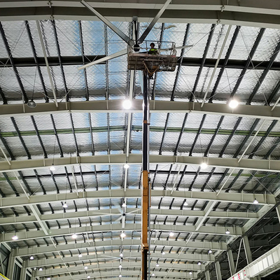 Grandi ventilatori HVLS per magazzini, grandi ventilatori industriali per fabbriche, ventilatori W.