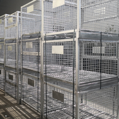 A50: impilabile e pieghevole immagazzinamento pallet a maglia di acciaio gabbia di lavoro contenitore di pallet a maglia di acciaio