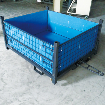 A50: impilabile e pieghevole immagazzinamento pallet a maglia di acciaio gabbia di lavoro contenitore di pallet a maglia di acciaio
