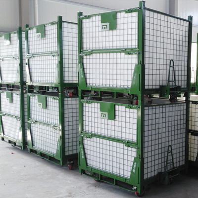 A50: impilabile e pieghevole immagazzinamento pallet a maglia di acciaio gabbia di lavoro contenitore di pallet a maglia di acciaio