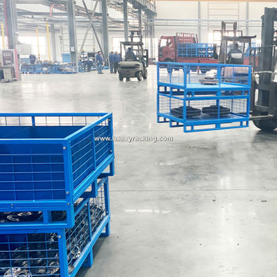 Cage di stoccaggio di pallet in acciaio pieghevole Cassa di stoccaggio di pallet in acciaio Contenitore a maglia di filo per ASRS