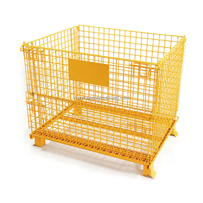 Contenitore di rete di filo di acciaio di plastica a spruzzo contenitore di deposito pieghevole gabbia contenitore di filo di acciaio pallet box