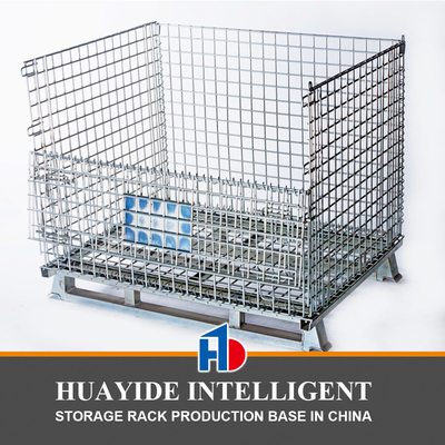 B05: Contenitore di maglia di filo galvanizzato Cage di stoccaggio pieghevole Contenitore di filo galvanizzato