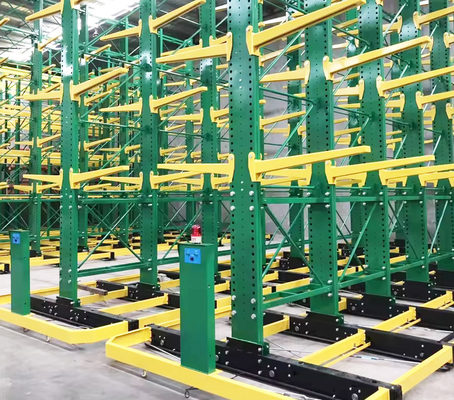 Scaffalatura elettrica mobile a cantilever per fogli di tubi materiali lunghi