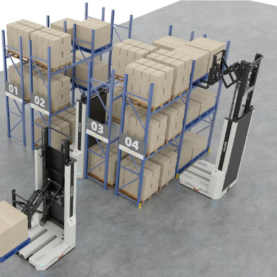 AS/RS (VFR+VNA+Q1P),VFR+Very Narrow Aisle+Big and Small Car,Very Narrow Aisle Fork-type Autonomo Mobile Robot per lo stoccaggio e la movimentazione dei pallet in magazzino