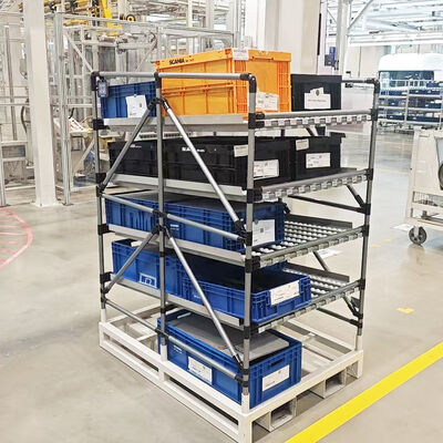 Rack di materiale per tubi magri in lega di alluminio di terza generazione per parti automobilistiche Rack di carrello per tubi magri per parti automobilistiche