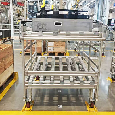 Rack di materiale per tubi magri in lega di alluminio di terza generazione per parti automobilistiche Rack di carrello per tubi magri per parti automobilistiche