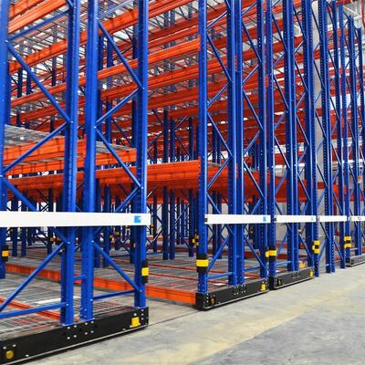 Scaffalatura mobile elettrica per pallet con guida su binario a terra, tipo aperto, scaffalatura elettrica mobile per magazzino