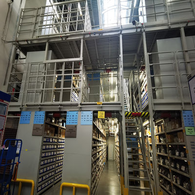 Piattaforma in acciaio con scaffalature per pavimenti a mezzanine per magazzini