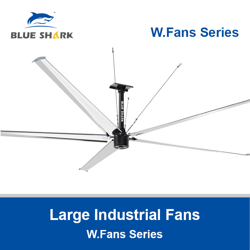 Grandi ventilatori HVLS per magazzini, grandi ventilatori industriali per fabbriche, ventilatori W.