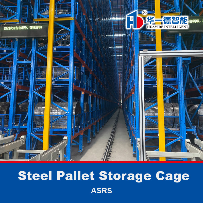 Cage di stoccaggio di pallet in acciaio pieghevole Cassa di stoccaggio di pallet in acciaio Contenitore a maglia di filo per ASRS